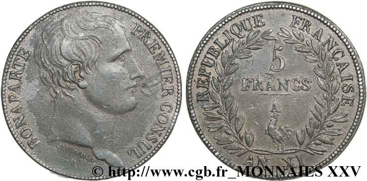 Essai au module de 5 francs par Jeuffroy 1803 Paris VG.1234  SS 