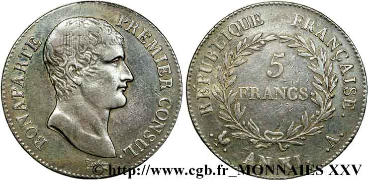 5 francs Bonaparte Premier consul 1803 Paris F.301/1 XF 