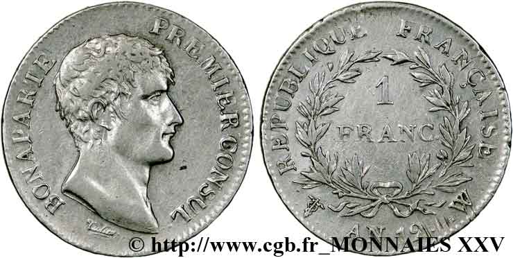 1 franc Bonaparte Premier consul 1804 Lille F.200/21 XF 