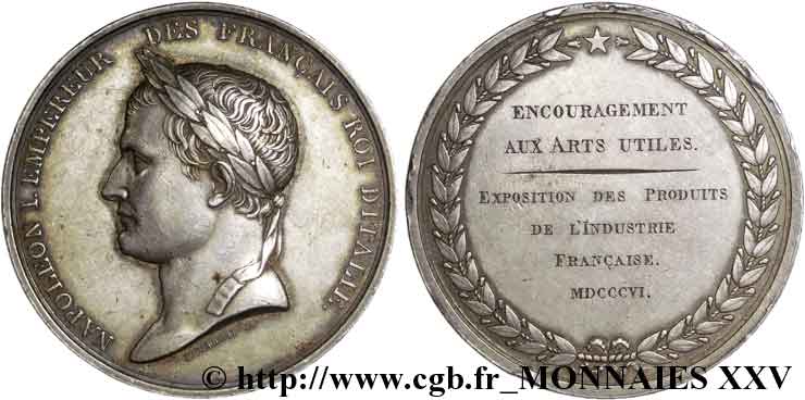 PREMIER EMPIRE Médaille AR 49,50, Exposition des produits de l’industrie française TTB