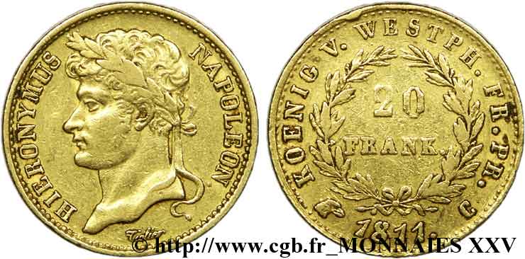 20 frank or 1811 Cassel VG.2010  TTB 