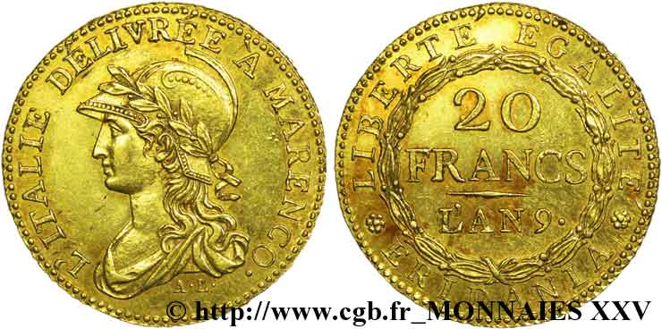 20 francs Marengo 1801 Turin VG.842  SUP 