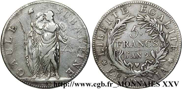 5 francs 1801 Turin VG.843  BC 