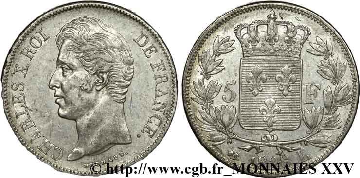 5 francs Charles X, 2e type 1828 Bayonne F.311/21 TTB 