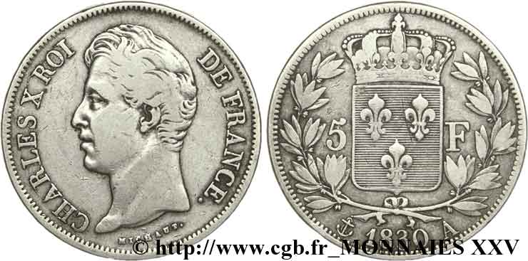 5 francs, 2e type, tranche en relief 1830 Paris F.312/1 S 