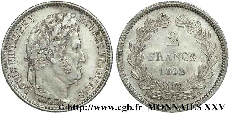 2 francs Louis-Philippe 1832 La Rochelle F.260/8 VZ 
