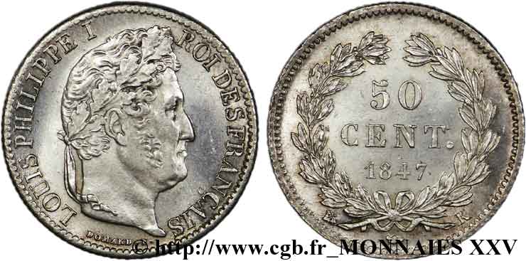 50 centimes Louis-Philippe 1847 Bordeaux F.183/15 MS 
