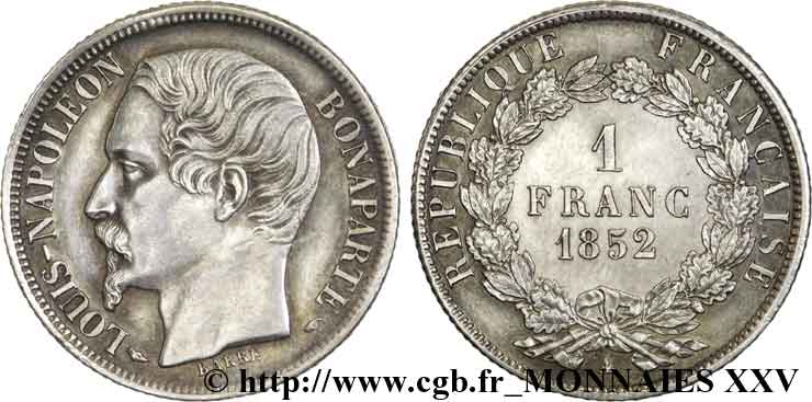 1 franc Louis-Napoléon 1852 Paris F.212/1 AU 