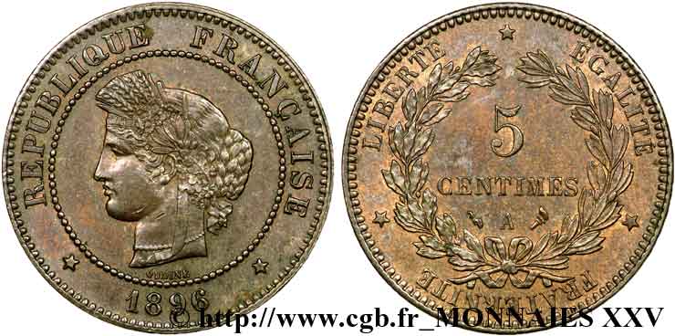 5 centimes Cérès 1896 Paris F.118/38 SUP 