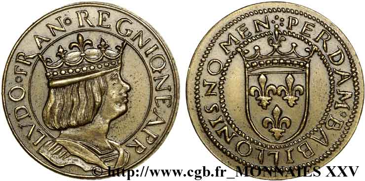 Essai de métal et de module au type du ducat d or de Naples de louis XII n.d. Paris VG.3964  SC 
