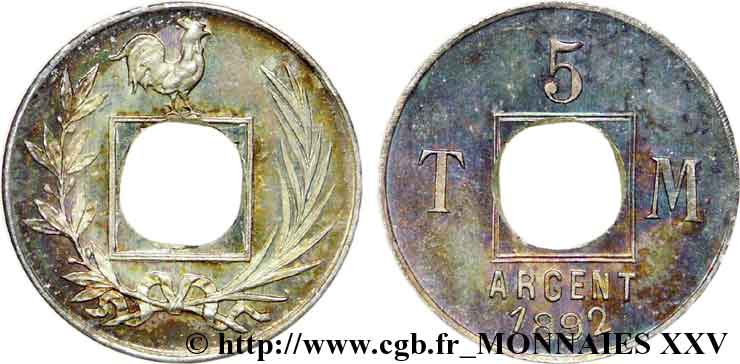 Essai de 5 centimes  1892 Paris VG.4171  SC 