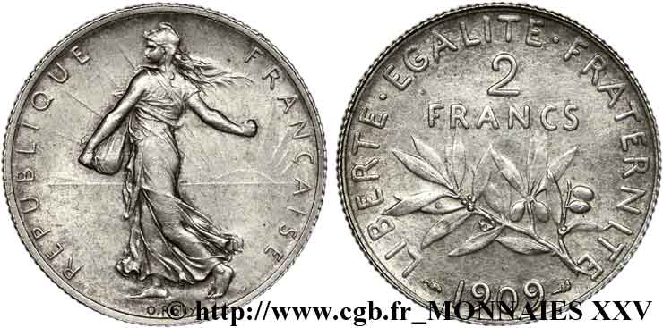 2 francs Semeuse 1909 Paris F.266/11 MS 