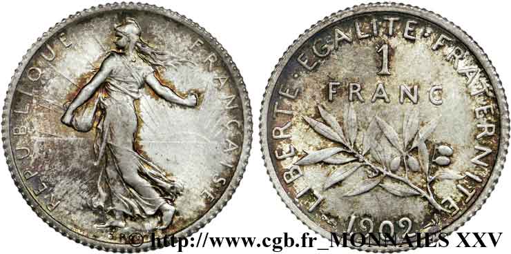 1 franc Semeuse 1902 Paris F.217/7 SPL 