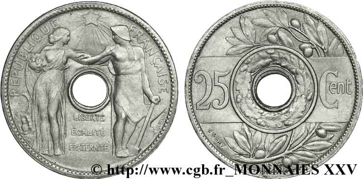 Essai de 25 centimes de Varenne, grand module 1913 Paris VG.4767  EBC 