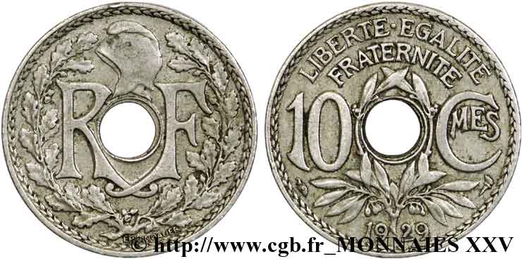 10 centimes Lindauer, axe décalé 1929 Paris F.138/16 var. VF 