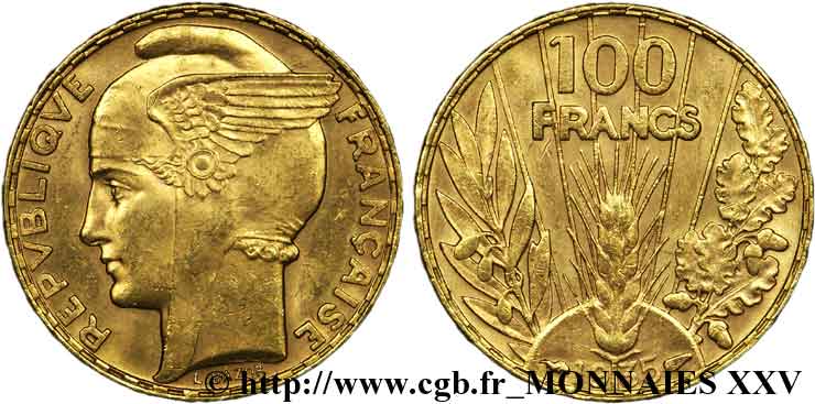 100 francs or, Bazor 1935 Paris F.554/6 VZ 