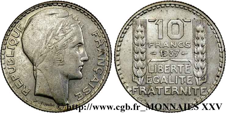 10 francs Turin 1937 Paris F.360/8 XF 