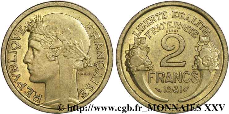 Essai de 2 francs Morlon 1931 Paris F.268/1 VZ 