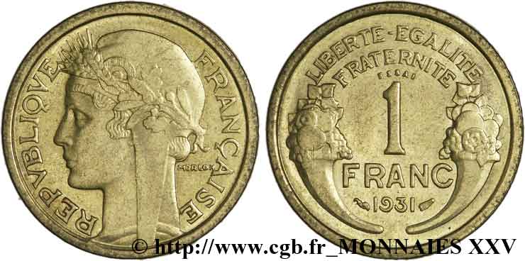 Essai de 1 franc Morlon 1931 Paris F.219/1 SUP 