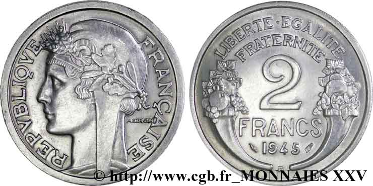 2 francs Morlon 1945 Beaumont-le-Roger F.269/6 VZ 