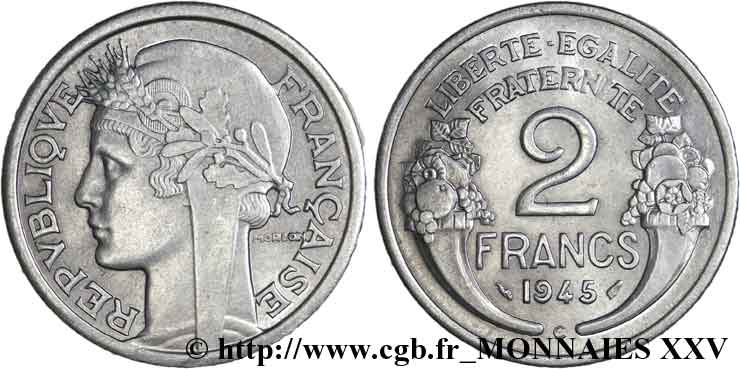 2 francs Morlon 1945 Castelsarrasin F.269/7 EBC 