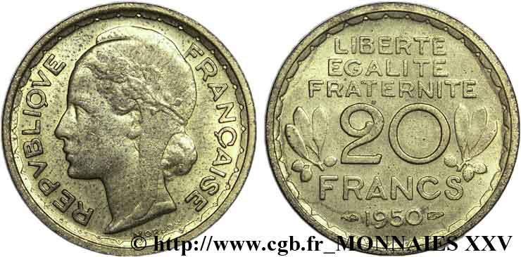 Pré-série du concours de 20 francs de Morlon 1950 Paris Maz.2763  MS 