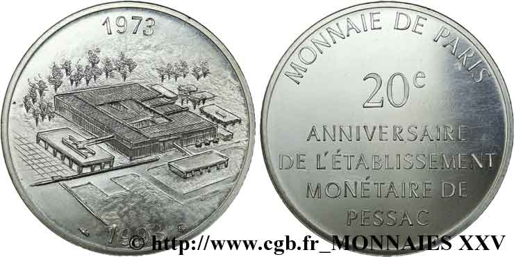 Module de 100 francs, 20e anniversaire de l’établissement monétaire de Pessac 1993 Pessac  SC 