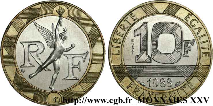 Essai de 10 francs Génie de la Bastille 1988 Pessac F.375/1 MS 