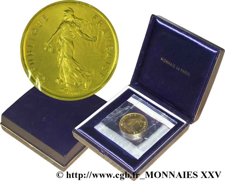 Piéfort or de 5 francs Semeuse, nickel 1975 Paris F.341/7P MS 