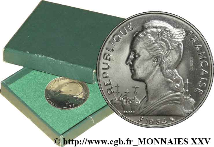 V REPUBLIC - RÉUNION ISLAND Essai de 100 francs 1964 Paris MS 