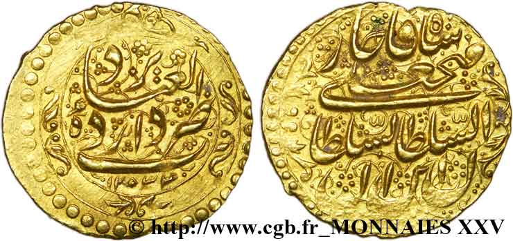 PERSE - FATH ALI SHAH Toman en or, cinquième monnayage 1819 Isfahan SS 