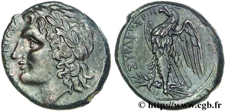 SIKILIEN - SYRACUS  Hemilitron ou bronze à l’aigle, (MB, Æ 24) fST