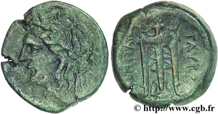 SICILIA - TAUROMENIUM Unité de bronze, (MB, Æ 26) XF