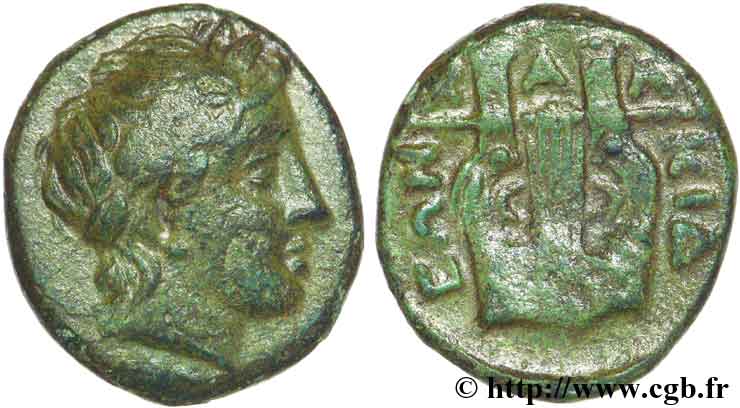MACÉDOINE - LIGUE CHALCIDIQUE - OLYNTHE Bronze, (PB, Æ 17) TTB