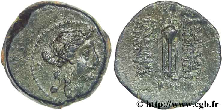 SIRIA - REINO DE SIRIA - DEMETRIOS II NICATOR Double unité de bronze, (MB, Æ 20) MBC+