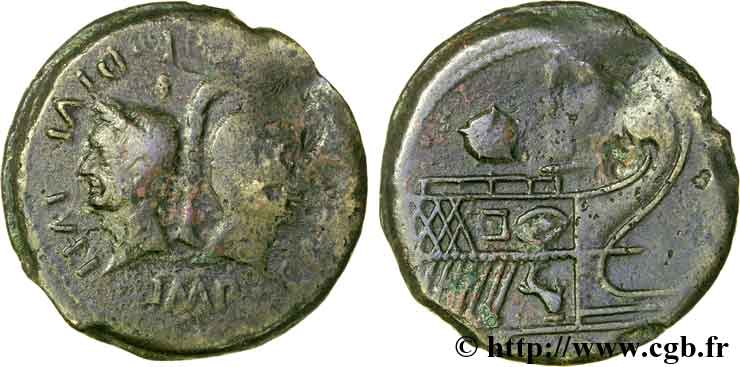LUGDUNUM - LYON - OCTAVIAN AND JULIUS CAESAR Dupondius “COPIA”, (GB, Æ 32) VF