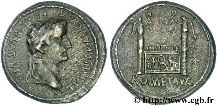 TIBERIUS Dupondius à l autel de Lyon, (MB, Æ 28) XF