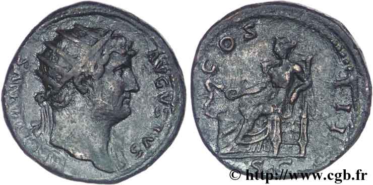 HADRIANUS Dupondius, (MB, Æ 27) SS