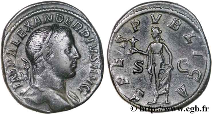 SEVERUS ALEXANDER  Sesterce, (GB, Æ 32) XF