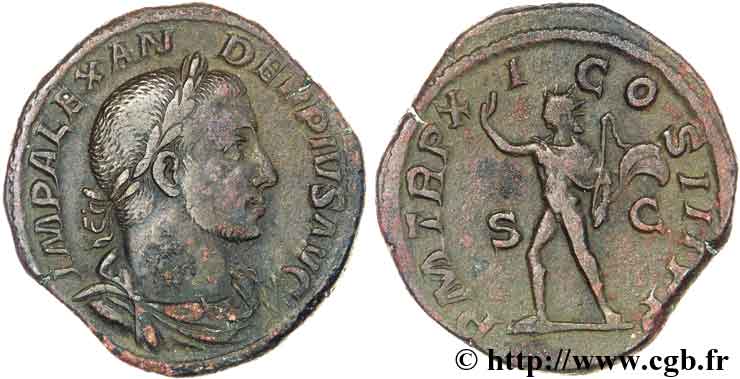 SEVERUS ALEXANDER  Sesterce, (GB, Æ 31) XF