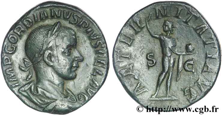 GORDIANO III Sesterce, (GB, Æ 31) AU