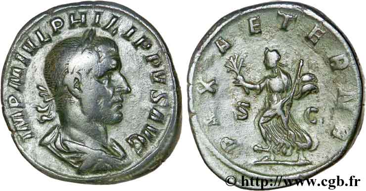 PHILIPPUS I. ARABS Sesterce SS