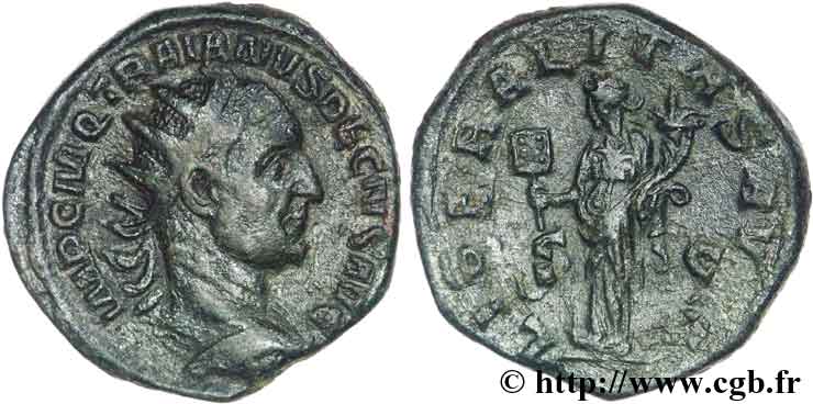 TRAIANUS DECIUS Dupondius, (MB, Æ 26) SS