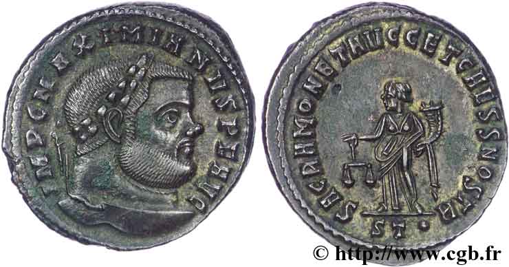 MAXIMIANUS HERCULIUS Follis ou nummus AU