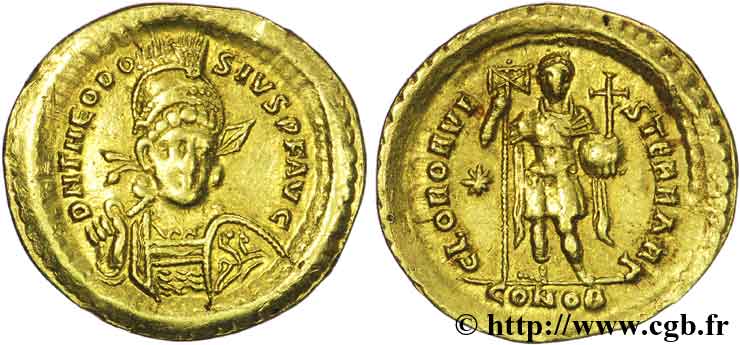 THEODOSIUS II Solidus XF