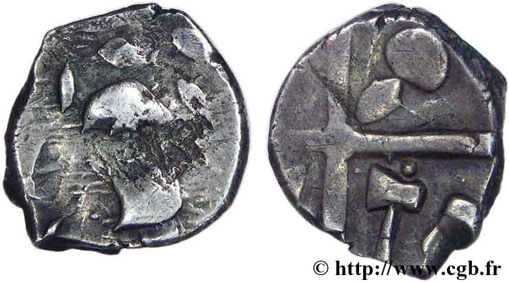 GALLIA - SUDOVESTE DELLA GALLIA - VOLCÆ TECTOSAGES (Regione di Tolosa) Drachme “à la tête cubiste”, hache au quatrième canton F/VF