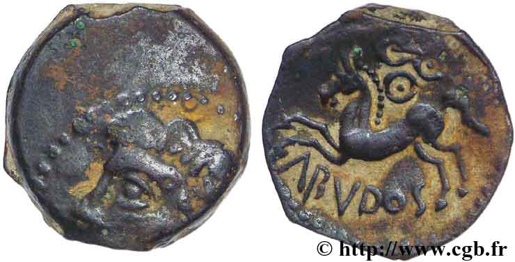 GALLIEN - BITURIGES CUBI (Region die Bourges) Bronze ABVDOS aux trois annelets pointés S/SS
