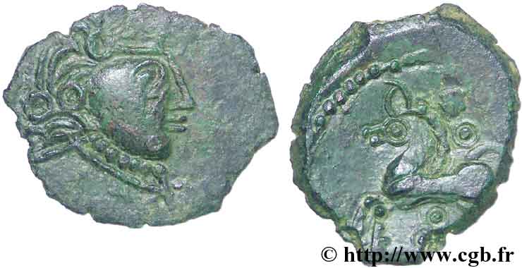 GALLIA BELGICA - REMI (Regione di Reims) Bronze au cheval et aux annelets XF