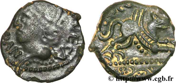 GALLIEN - BELGICA - MELDI (Region die Meaux) Bronze ROVECA ARCANTODAN, classe Ia fSS/fVZ