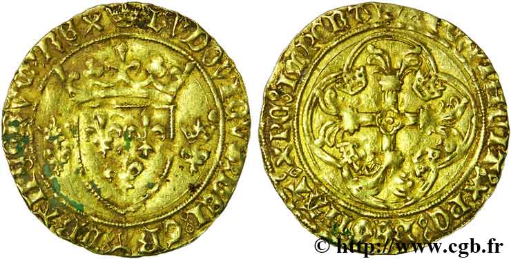 LOUIS XI THE  PRUDENT  Écu d or à la couronne ou écu neuf 31/12/1461 Angers q.BB